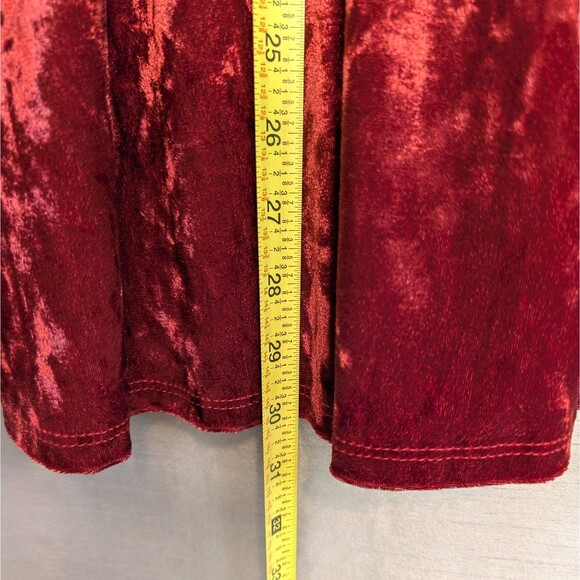 Honeyme Women's LG Velvet Velour Peplum Tunic Rusty Red Whimsygoth Bohemian Boho - Picture 6 of 8